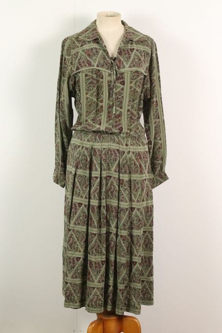 TORRENTE - Robe vintage à manches longues en soie 