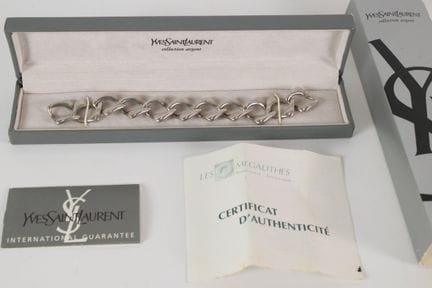 YVES SAINT LAURENT - Bracelet gourmette en argent 