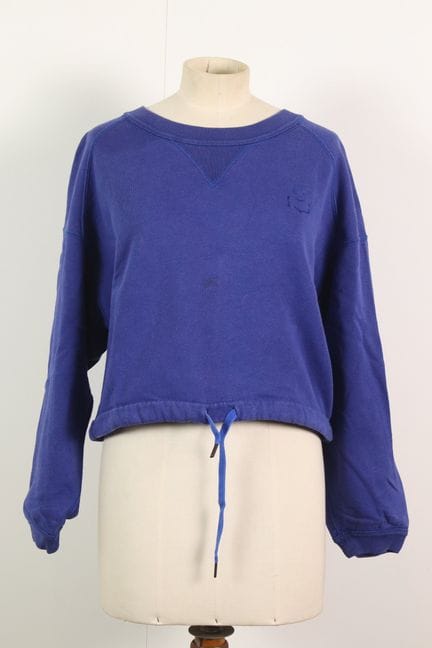 ISABEL MARANT - Sweat-shirt en coton bleu dur ress