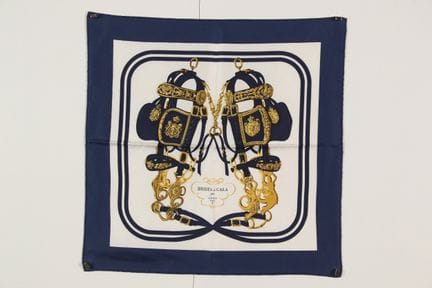 HERMES - Gavroche en twill de soie imprimé et titr
