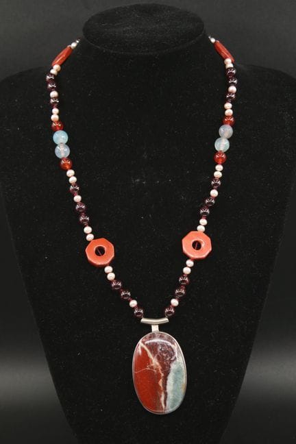 Modeschmuck-Halskette aus Süßwasser-Zuchtperlen un