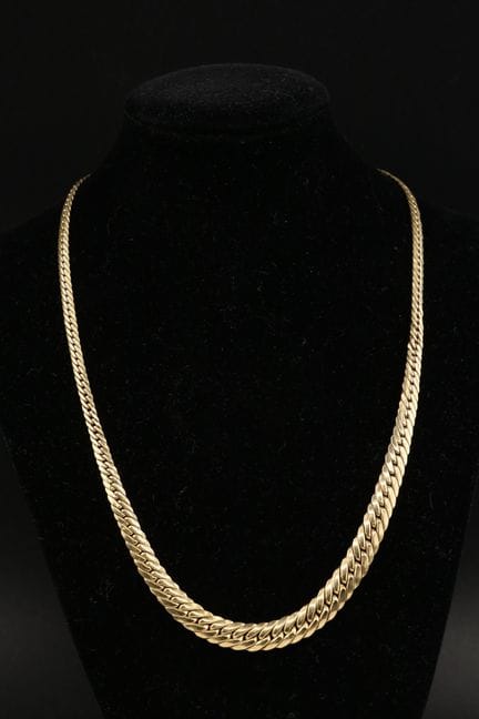 Halskette aus 18 Karat Gelbgold (750°/00) mit flac
