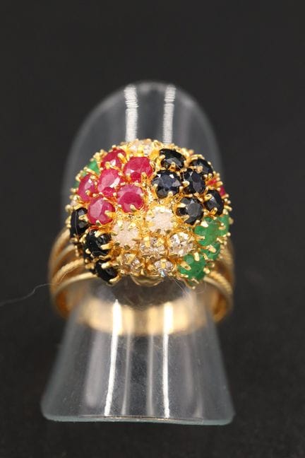 Tutti-Frutti-Kugelring aus 18 Karat Gelbgold (750°