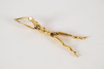CHARLES JOURDAN - Pendentif en métal doré articulé