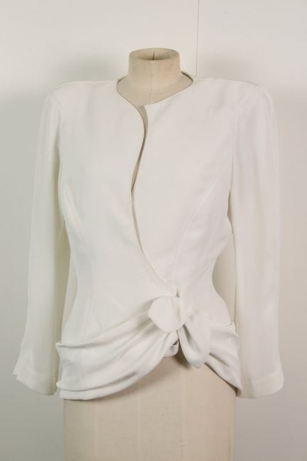 THIERRY MUGLER - Veste cintrée en polyester blanc,
