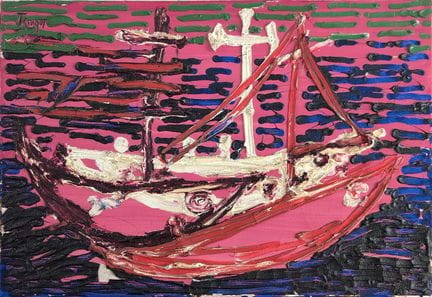 Thanos TSINGOS (1914-1965)
"Barca a vela"
Olio su 