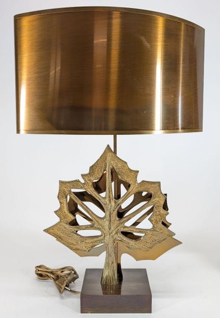 MAISON CHARLES 
Rare table lamp in gilded bronze a
