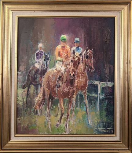 Georges TRINCOT (1921-2005) 
«Jockeys y caballos» 