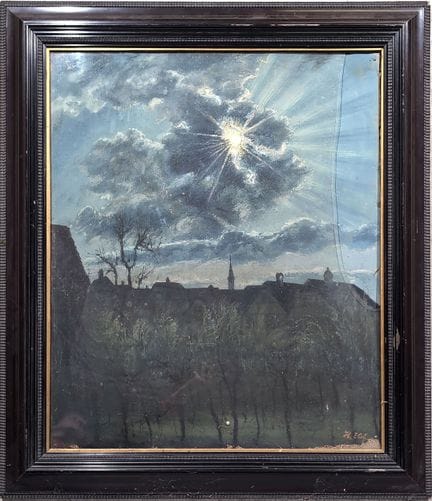 Henri EBEL (1849-1931)
«Vista de un pueblo alsacia