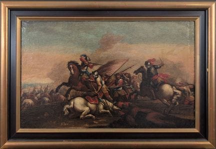 ESCUELA ITALIANA, hacia 1720
«Escena de batalla» 

