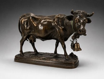 Jean GAUTHERIN (1840–1890) 
"Cow" 
Bronze sculptur