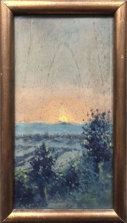 Henri EBEL (1849-1931)
"Tramonto" 
Olio su tavola,