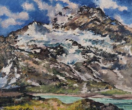 Lucien HAFFEN (1888-1968) 
«Montañas nevadas - Piz
