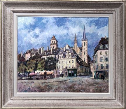 Luc HUEBER (1888-1974) 
"Pont National a Strasburg