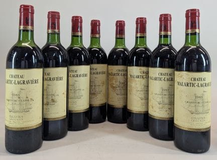 8 bouteilles Malartic-Lagravière, Graves, Léognan,