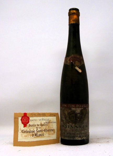 1 bouteille Hirtz Koehler, Sylvaner, 1954, étiquet