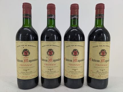 4 bouteilles Château Magondeau, Fronsac, Rouge, 19