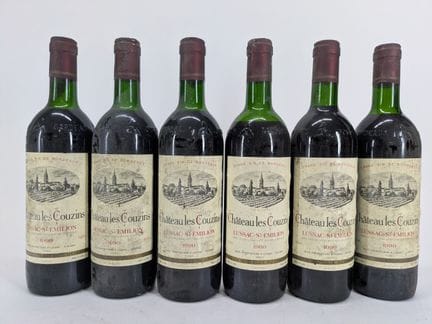 6 bouteilles Château Les Couzins, Lussac-Saint-Emi