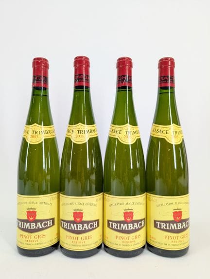 4 bouteilles Trimbach, Pinot Gris, Réserve, 2003