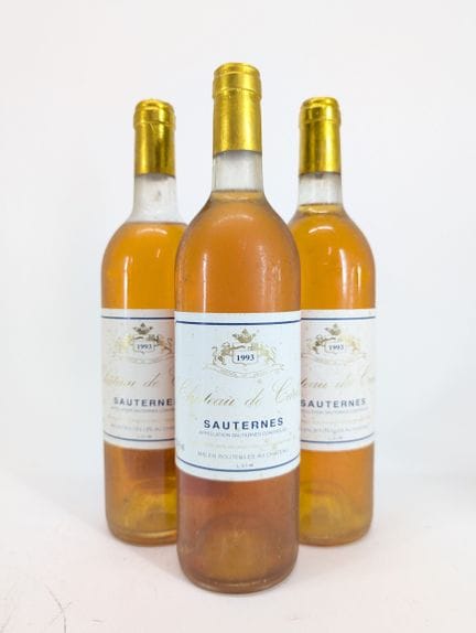 3 bouteilles Château de Carles, Sauternes, 1993, é