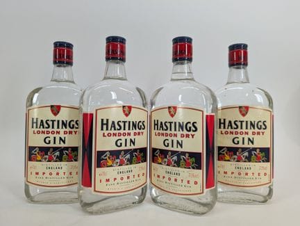 4 bouteilles Hastings, London Dry Gin