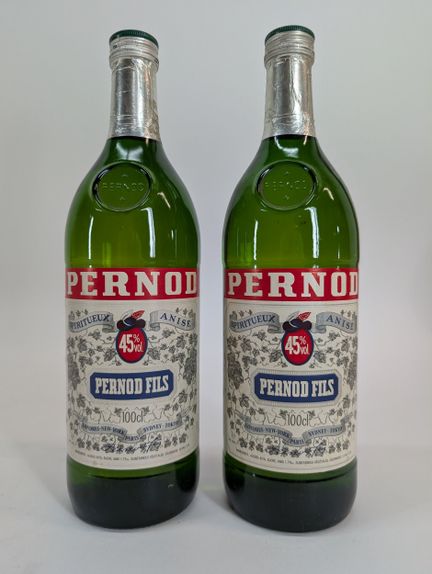 2 bouteilles Pernod Fils, Spiritueux Anisé, 100 cl