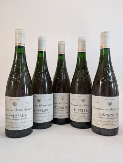 5 bouteilles Domaine des Petits Quarts, Bonnezeaux