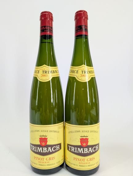 2 bouteilles Trimbach, Pinot Gris, Réserve, 2003, 