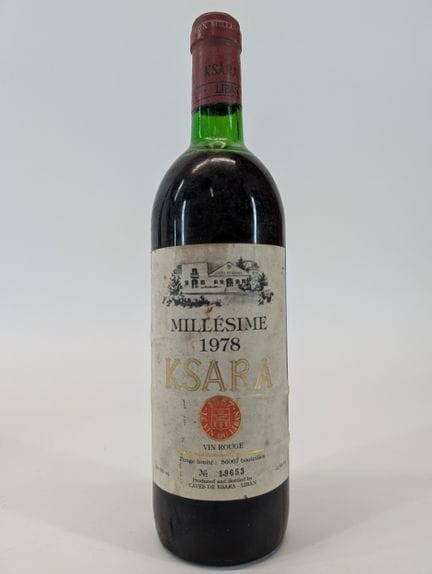 1 bouteille Cave de Ksara, Rouge, 1978, étiquette 