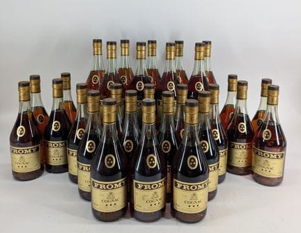 29 bouteilles Fromy, Cognac, des niveaux bas