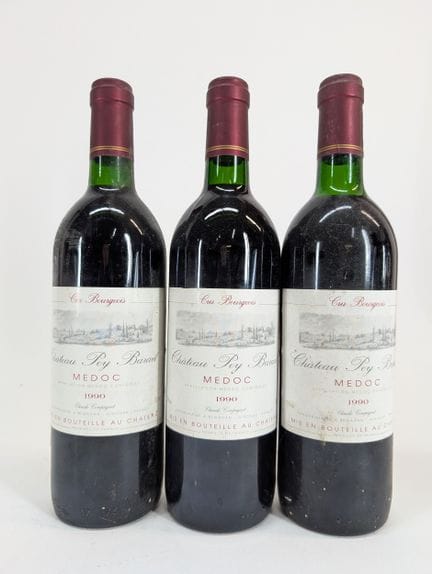 3 bouteilles Château Pey Barail, Médoc, Cru Bourge