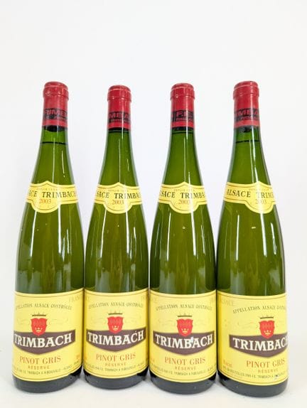 4 bouteilles Trimbach, Pinot Gris, Réserve, 2003, 