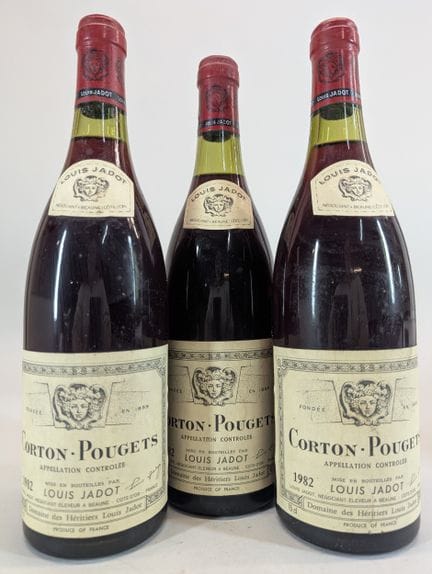3 bottles of Louis Jadot, Corton-Pougets, 1982