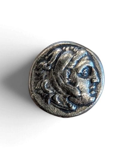 1 Silbermünze, griechische Drachme von Alexander d
