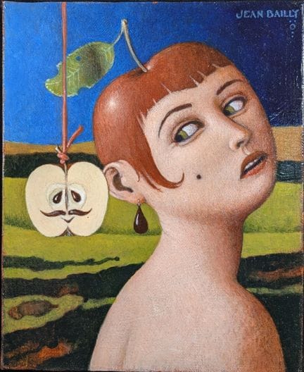 让·贝利（1940），
《苹果女》，
布面油画
右上角有签名
高 27 × 宽 22 厘米