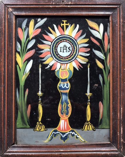 VOLKSKUNST
„Iesus Hominum Salvator“
Hinter Glas ge