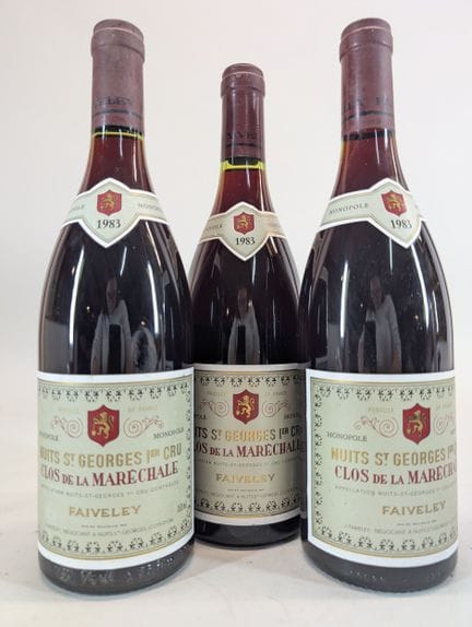 3 bouteilles Faiveley, Nuits Saint-Georges, Clos d