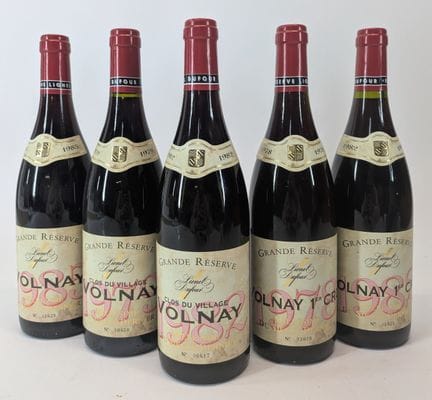 5 bouteilles :
- 2 bouteilles Lionel Dufour Volnay