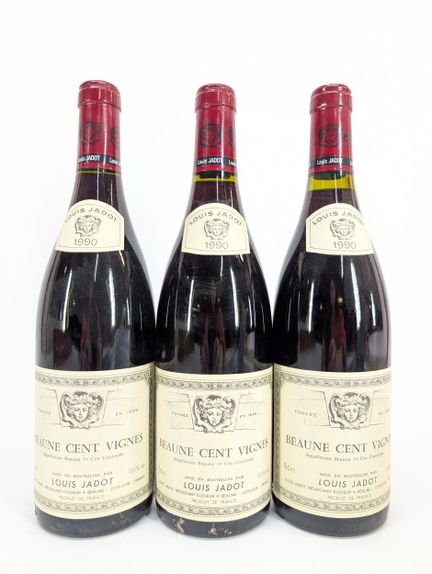 3 bouteilles Louis Jadot, Beaune, Cent Vignes, 1er