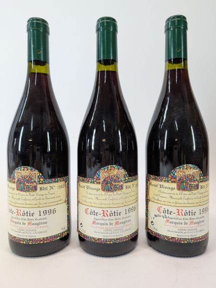 3 bouteilles Dufour, Côte Rôtie, Marquis de Maugir