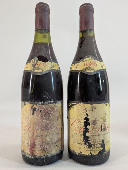 2 bouteilles Bernard Chambeyron, Côte-Rôtie, 1986,