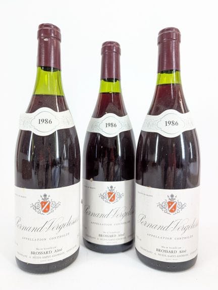 3 bouteilles Brossard Aîné, Pernand-Vergelesses, 1