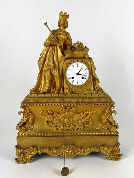 Reloj de bronce dorado, de estilo romántico, con b