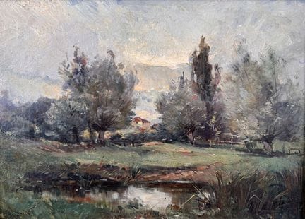 Emile Noirot (1853-1924) Landscape with a pond
Oil