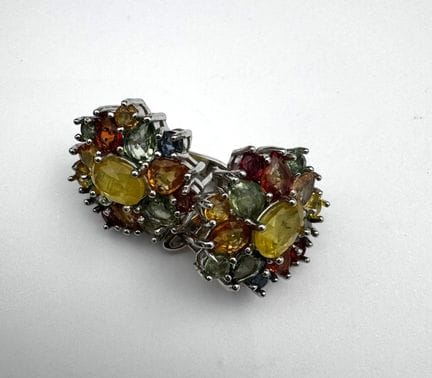 Pendientes de aro de plata 925 con diseño de marga