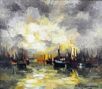 Jean NAVARRE
«Atardecer en el puerto», título en e