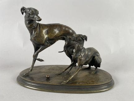 Pierre-Jules MENE (1810-1879), 
«Dos galgos Greyho