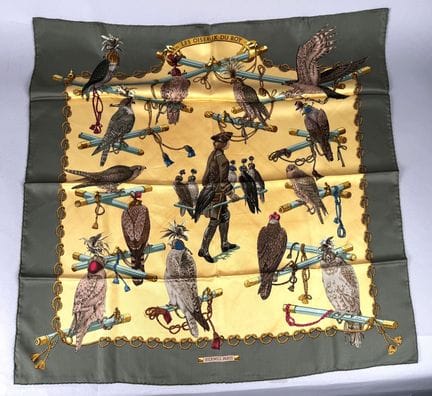 Pañuelo cuadrado de seda de HERMES «Les oiseaux du