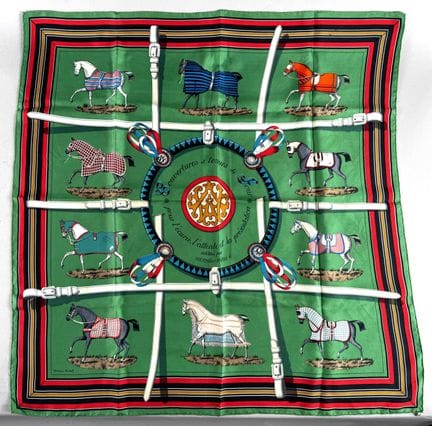 Pañuelo cuadrado de seda de HERMES «Apertura y atu
