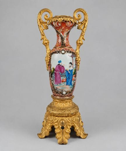 Jarrón de porcelana de la Compagnie des Indes con 